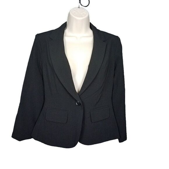 Hollywould Women's Small Black Long Sleeve Lined 1-Button Blazer Sz S Stretch - Picture 1 of 14